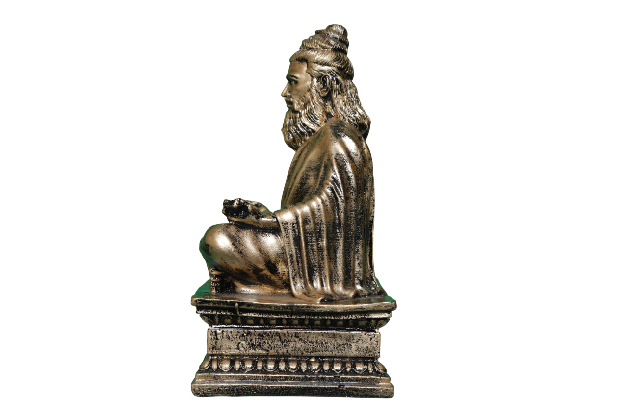 வள்ளுவர் அமர்ந்த சிலை - 9" - உலோகத் தங்கம் - Metalic Gold - Valluvar Statue Sitting - Image 2