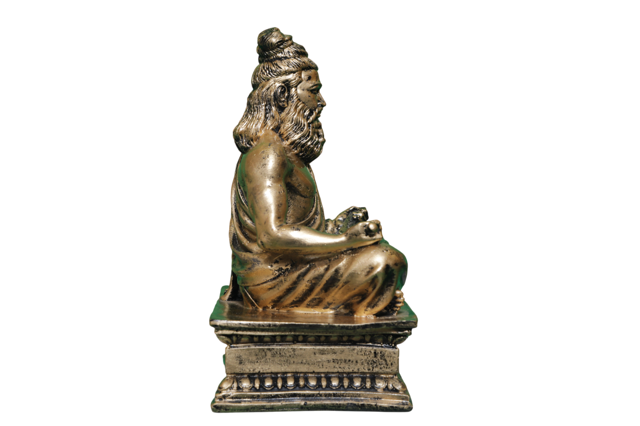 வள்ளுவர் அமர்ந்த சிலை - 9" - உலோகத் தங்கம் - Metalic Gold - Valluvar Statue Sitting - Image 3