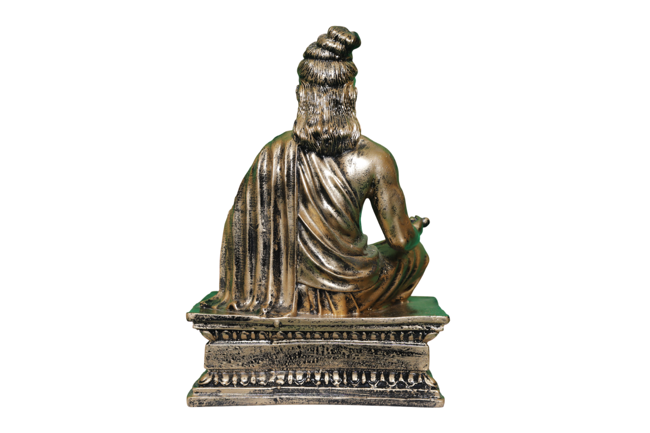 வள்ளுவர் அமர்ந்த சிலை - 9" - உலோகத் தங்கம் - Metalic Gold - Valluvar Statue Sitting - Image 4