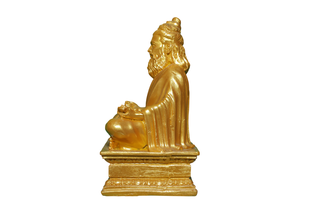 வள்ளுவர் அமர்ந்த சிலை - 9" - தங்க நிறம் - Valluvar Statue Sitting - Gold Colour - Image 2