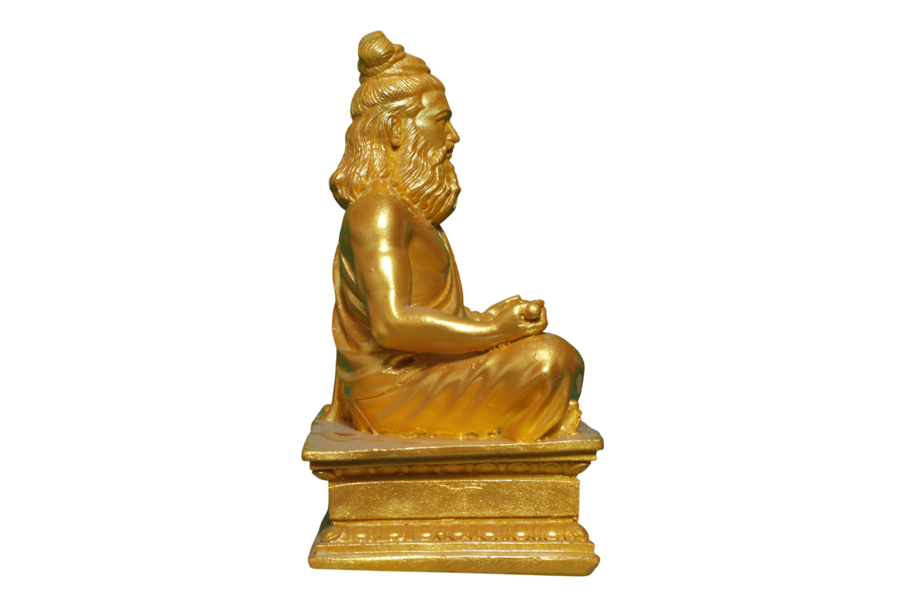 வள்ளுவர் அமர்ந்த சிலை - 9" - தங்க நிறம் - Valluvar Statue Sitting - Gold Colour - Image 3