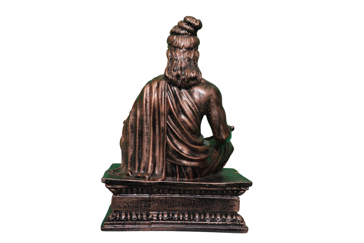 வள்ளுவர் அமர்ந்த சிலை - 9" - உலோகச் செம்பு - Valluvar Statue Sitting - Metallic Copper - Image 3