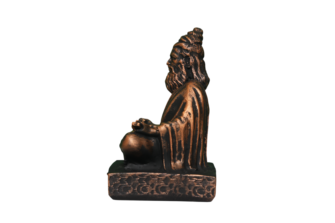 வள்ளுவர் அமர்ந்த சிலை - 5.5" - உலோகச் செம்பு - Valluvar Statue - Sitting - Metallic Copper - Image 2